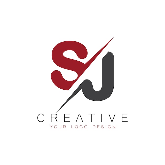 SJ initial monogram with letter creative logo