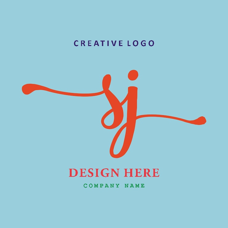 Vector sj lettering logo is simple easy to understand and authoritative