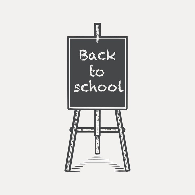 Sketch easel with lettering hand drawn vector