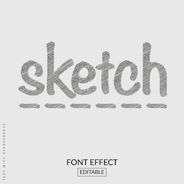 Sketch text font effect