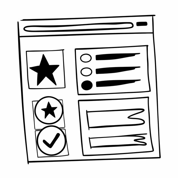 Sketch underline emphasis arrow star shape set