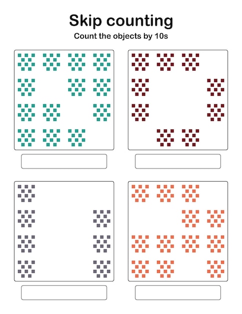 Skip counting - count the objects by 10s.
