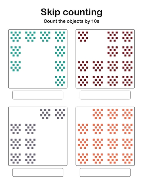 Skip counting - count the objects by 10s.