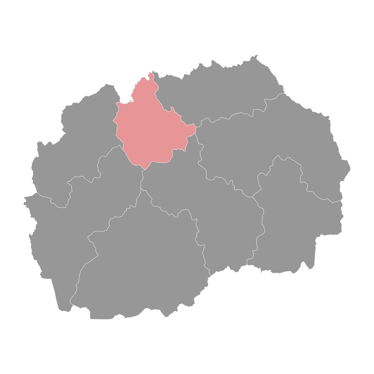 Vector skopje statistical region map administrative division of north macedonia vector illustration