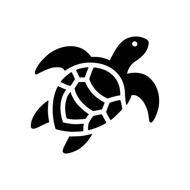 Sleek Turtle Symbol Flat Graphic Design Turtle Icon