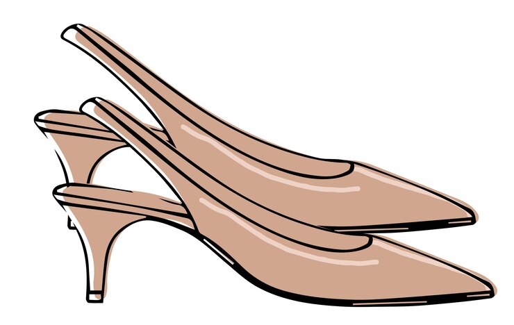 Vector slingback shoes on kitten heel women footwear