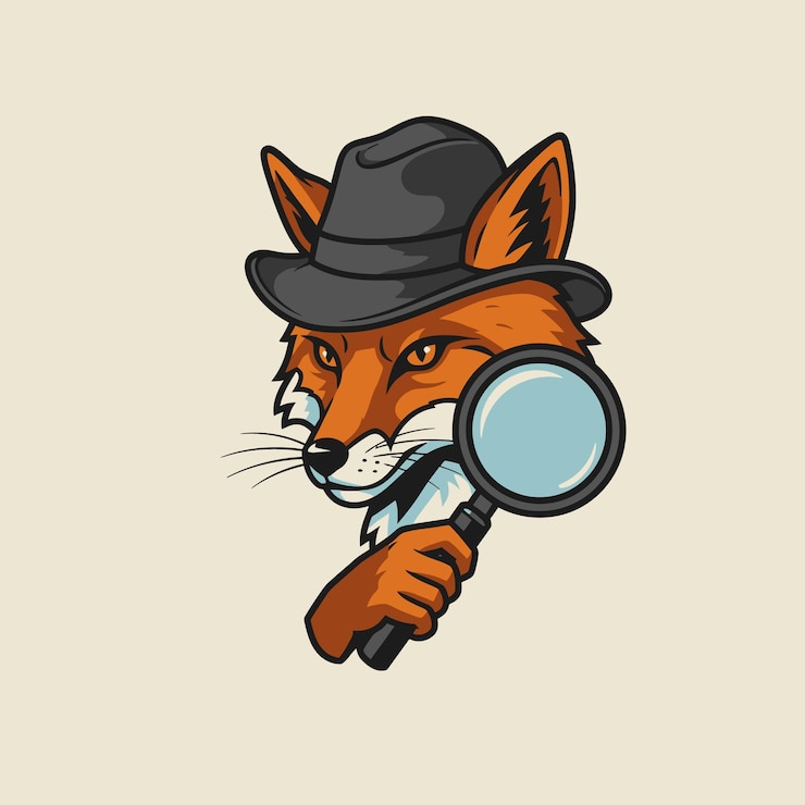 Vector sly fox detective