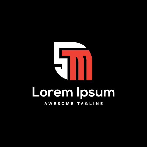 sm letter logo design icon by rahim stock designer