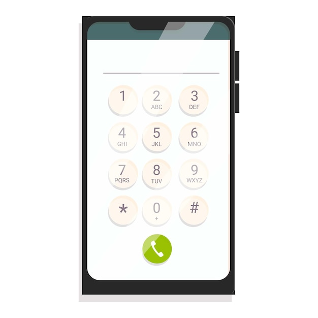 smartphone displaying phone call keypad interface