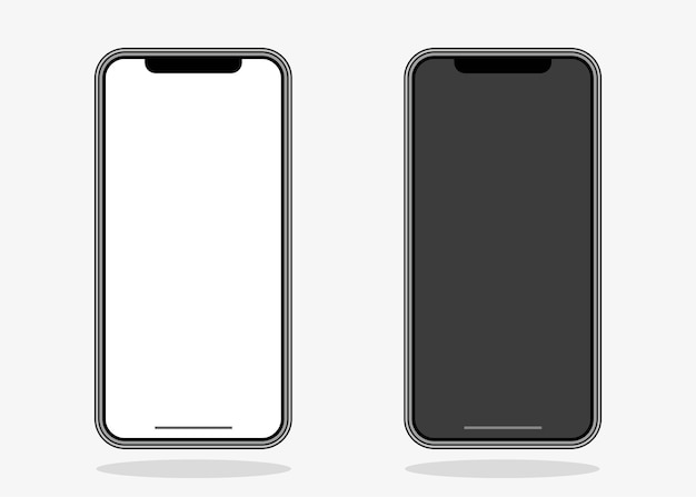 Smartphone Mockups screen Isolated on White Background Front View Vector Illustration
