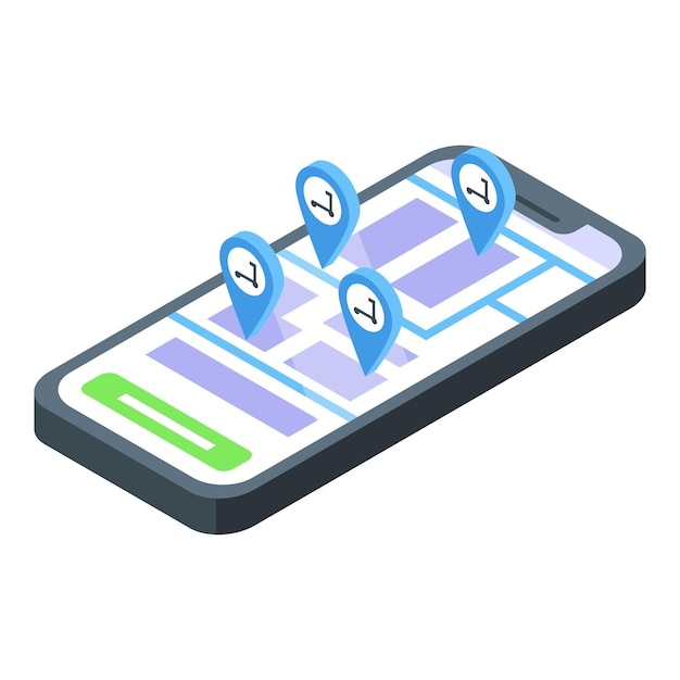 Smartphone showing map with scooter location pins for sharing economy app