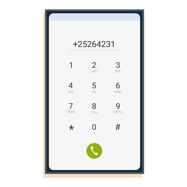 smartphone showing phone call interface with number and keypad
