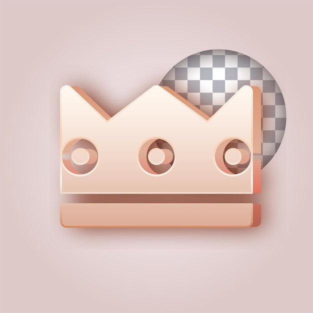 smooth butter color effect crown icon with customizable background
