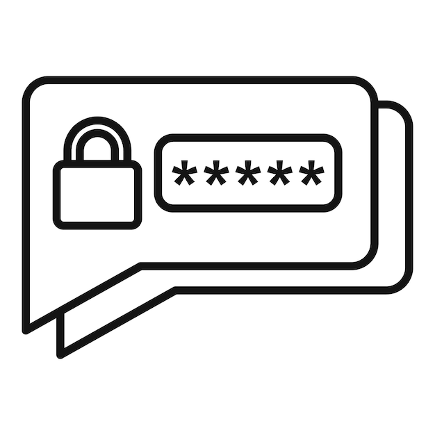 Sms authentication icon Outline Sms authentication vector icon for web design isolated on white background