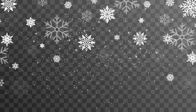Snow and wind on a transparent background White gradient decorative element