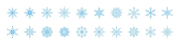 Snow Snowflake vector icons Snowflakes template Snowflake different shape Winter concept Vector