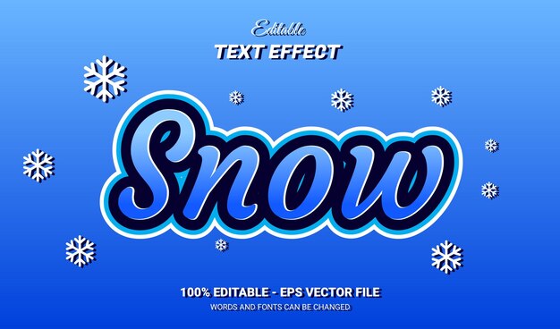 Snow text effect style fully editable