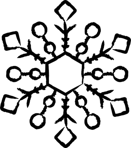 Snowflake hand drawn vector illustration