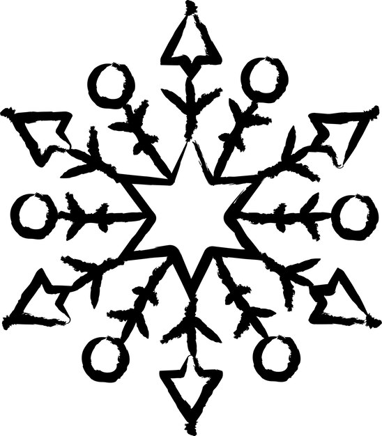 Snowflake hand drawn vector illustration