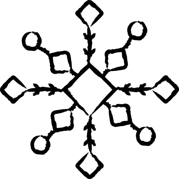 Snowflake hand drawn vector illustration