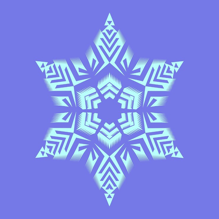 snowflake isolated on a blue background winter design