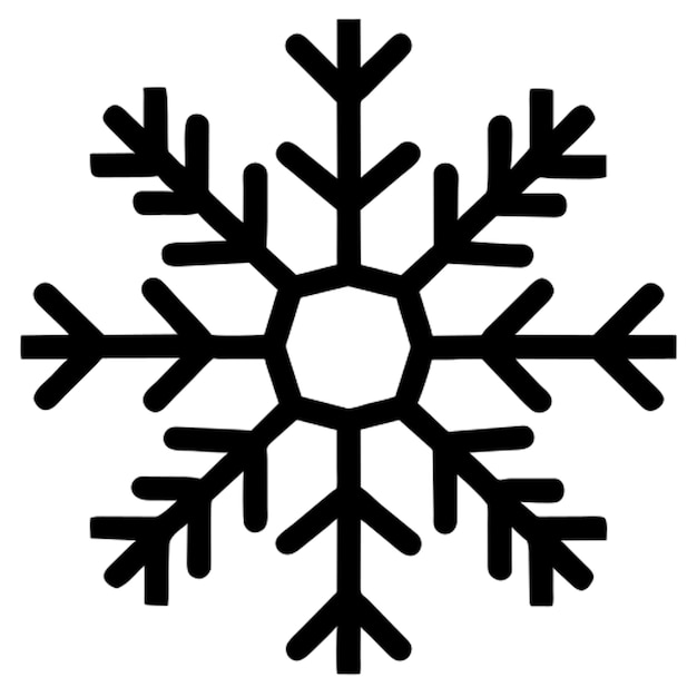 snowflake silhouette graphic element set icon