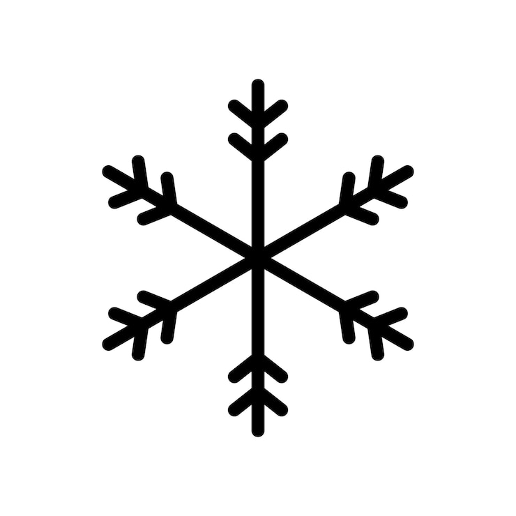 Vector snowflake vector icon on white background