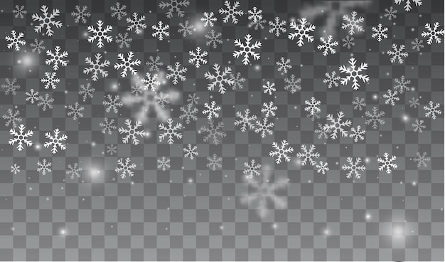 snowflakes in different shapes background