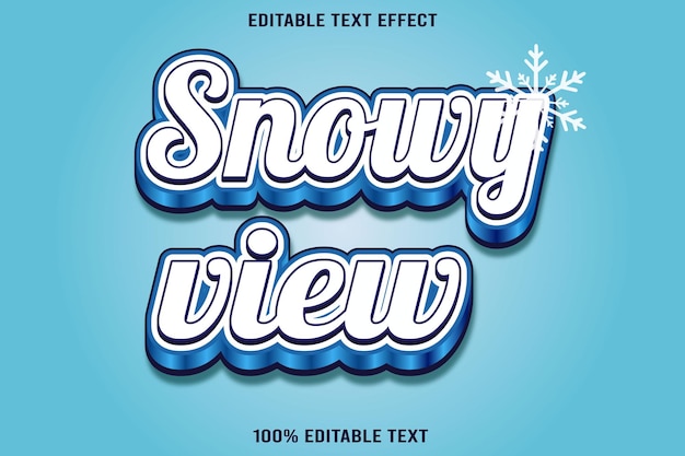 Snowy View editable text effect 3d emboss cartoon style