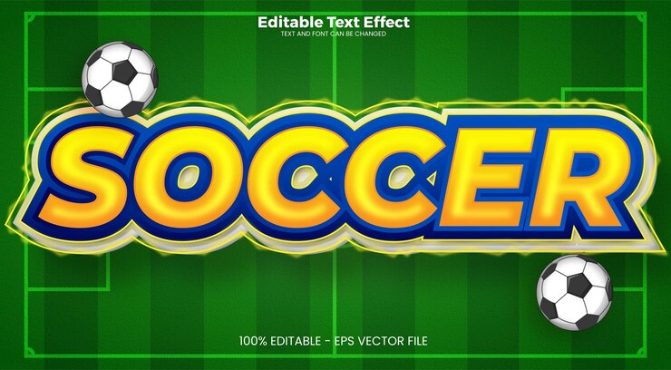 Vector soccer editable text effect in modern trend style