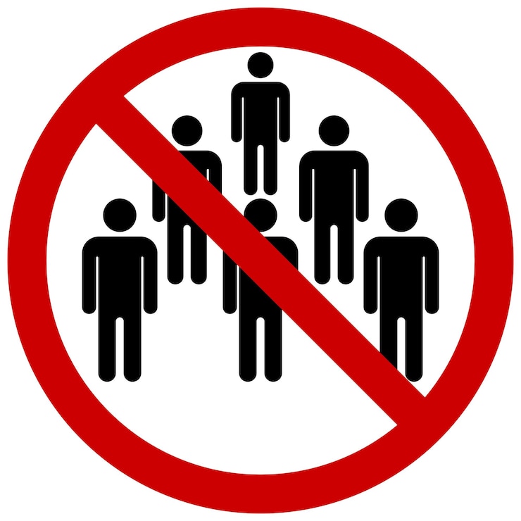 Vector social distancing avoid crowds keep distance icon vector illustration isolated on transparent background