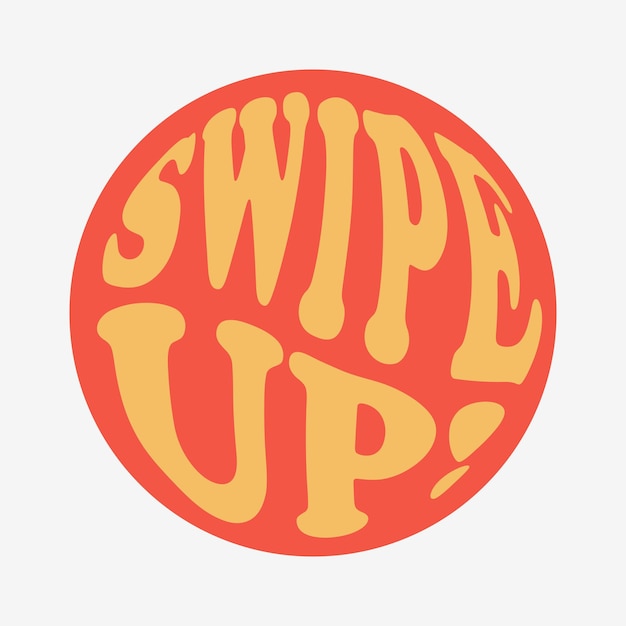 Social Media CallToAction multicolored sticker Blog button groovy lettering retro slogan