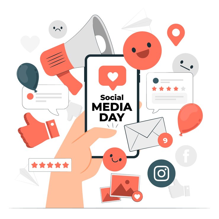 Vector social media day concept illustration