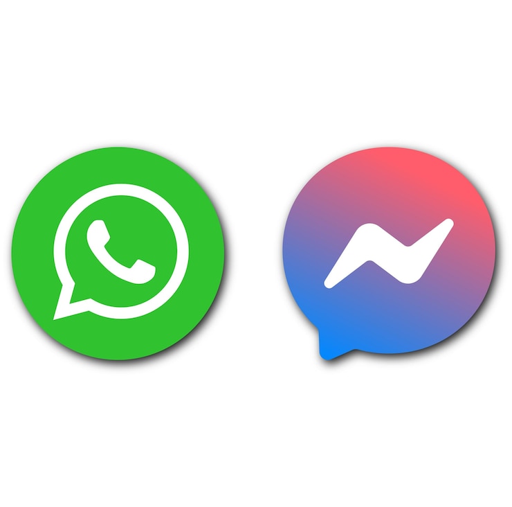 Social media icons vector set with whatsapp and messenger