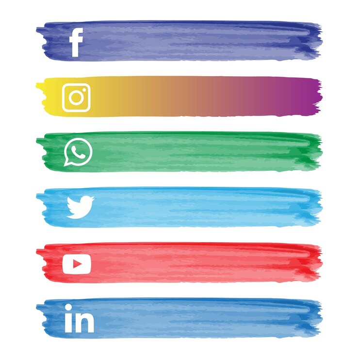 Vector social media logo badge or label collection