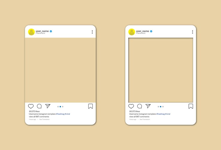 Social Media Post Template Mockups Set