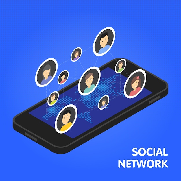 Social network and technology concept Global communication by smart phone mobile internet.