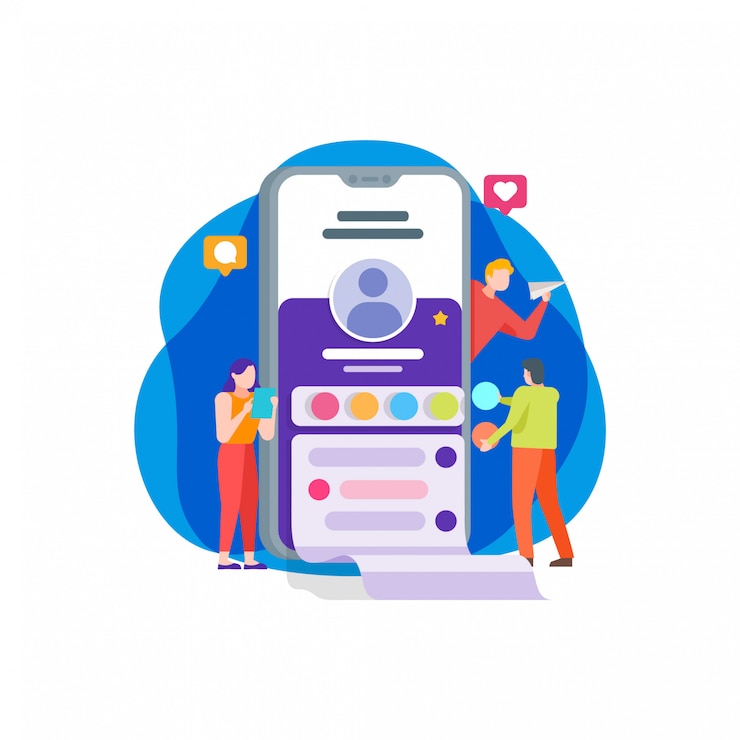 Vector socila media application flat illustration