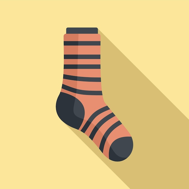 Sock icon flat vector Cotton design Cute sock