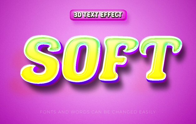 Soft colorful 3d editable text effect style