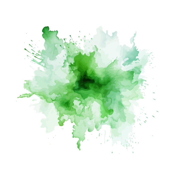 Vector soft green watercolor splash stain background