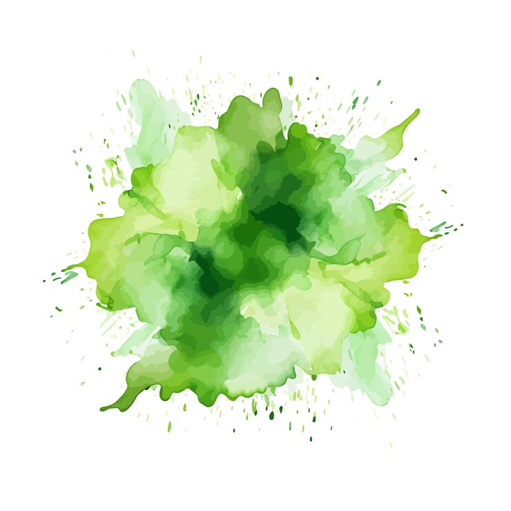 Vector soft green watercolor splash stain background
