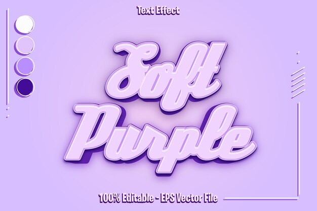 soft purple editable text effect 3d emboss style design