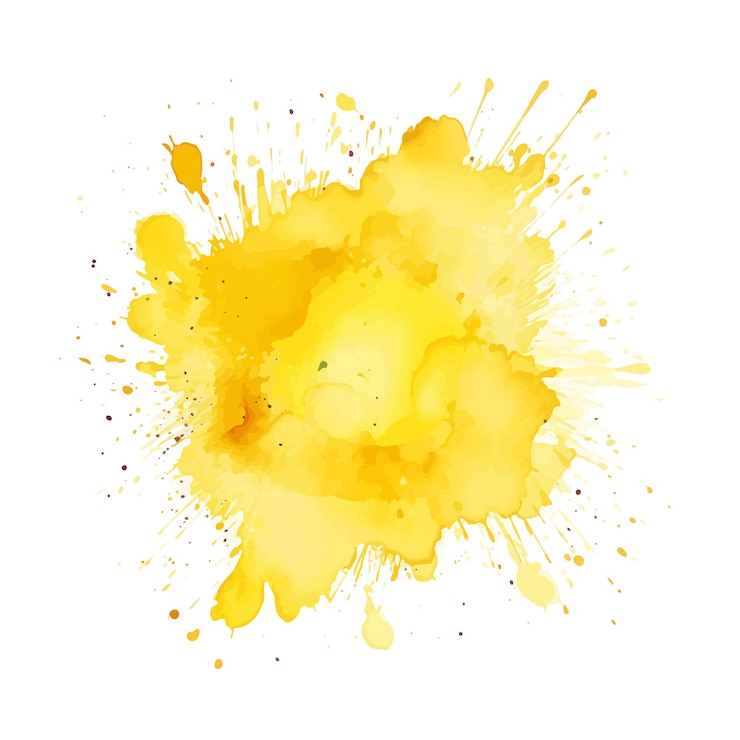 Vector soft yellow watercolor splash stain background