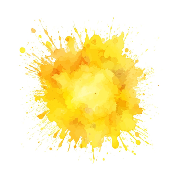 Vector soft yellow watercolor splash stain background