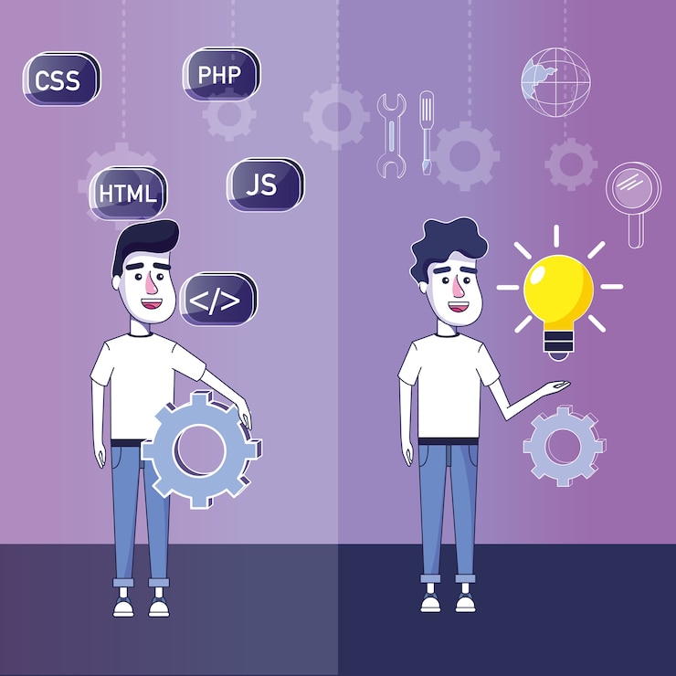 Vector software programmer cartoon