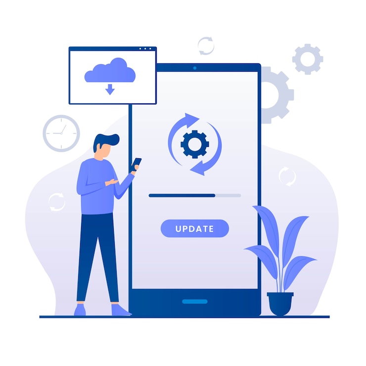 Vector software update illustration
