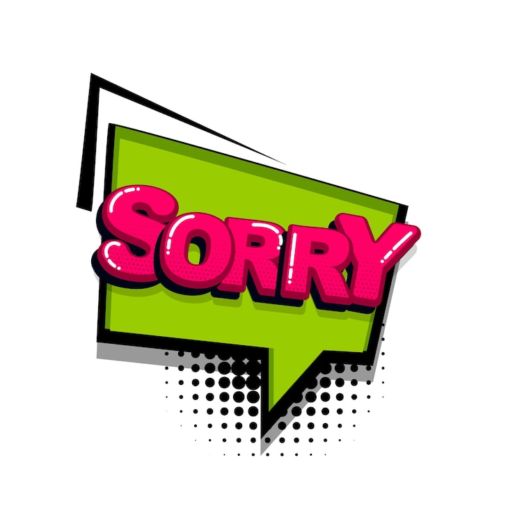 Vector sorry comic text sound effects pop art style vector speech bubble word cartoon