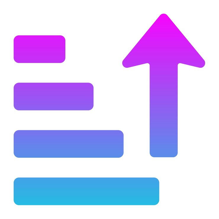 Vector sort ascending icon