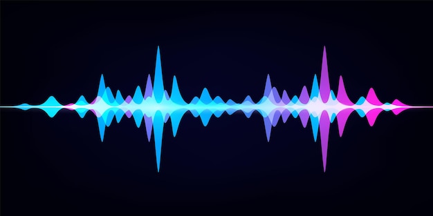 sound wave equalizer. modern audio spectrum. abstract digital pulse wave. vector waveform on dark background like soundtracks digital pattern